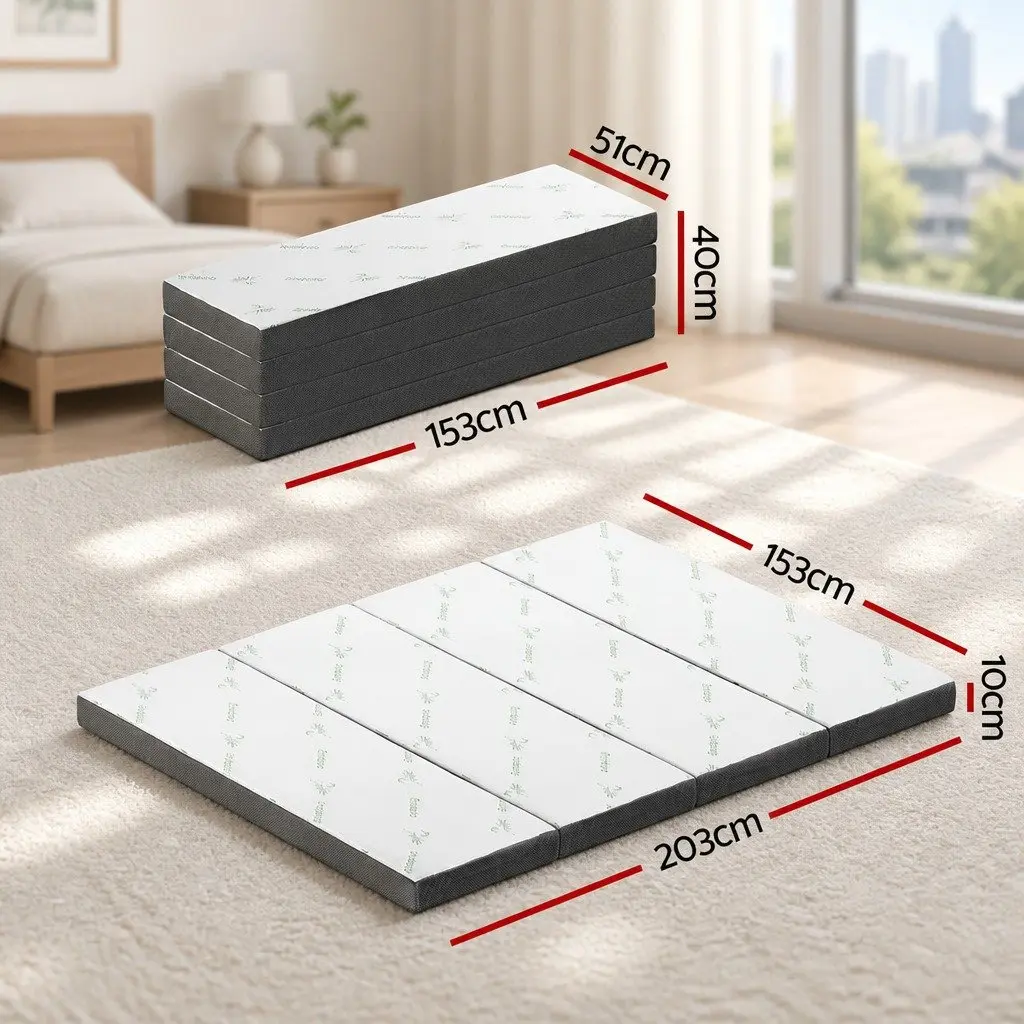 Foldable Foam Mattress Queen Size for Sleeping Lounging Storage