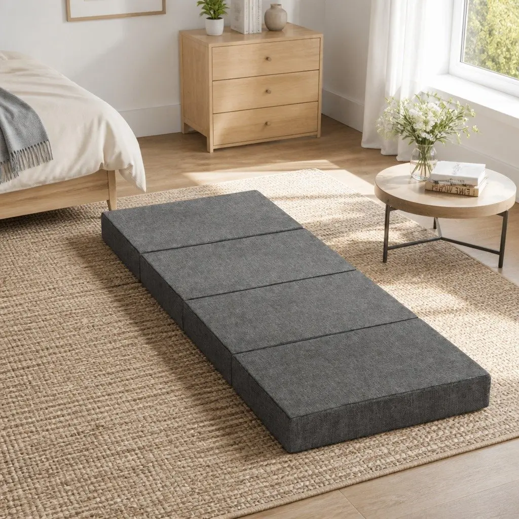 Foldable Foam Mattress Couch Bed Grey 180cm x 70cm