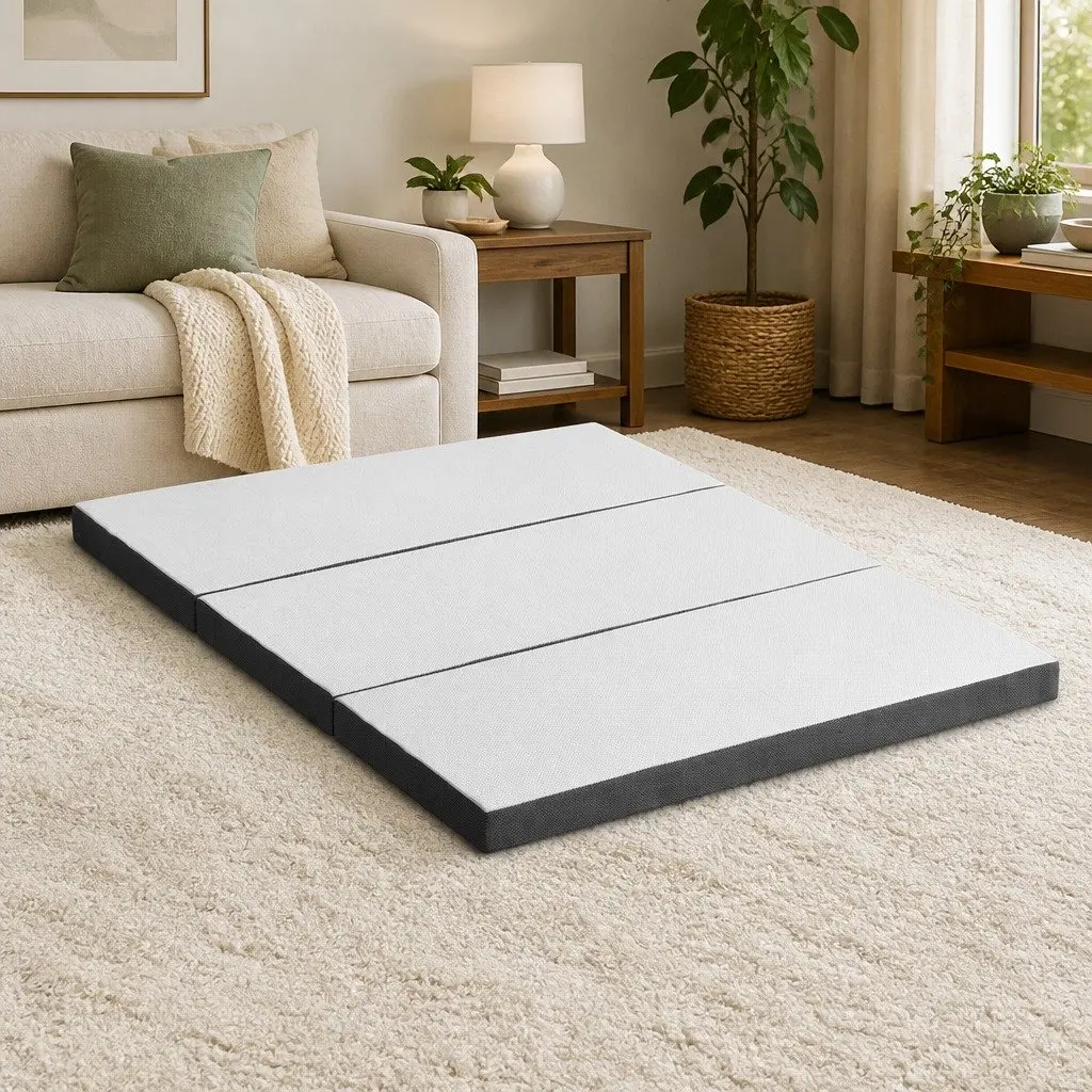 Foldable 3-Fold Queen Mattress for Various Uses