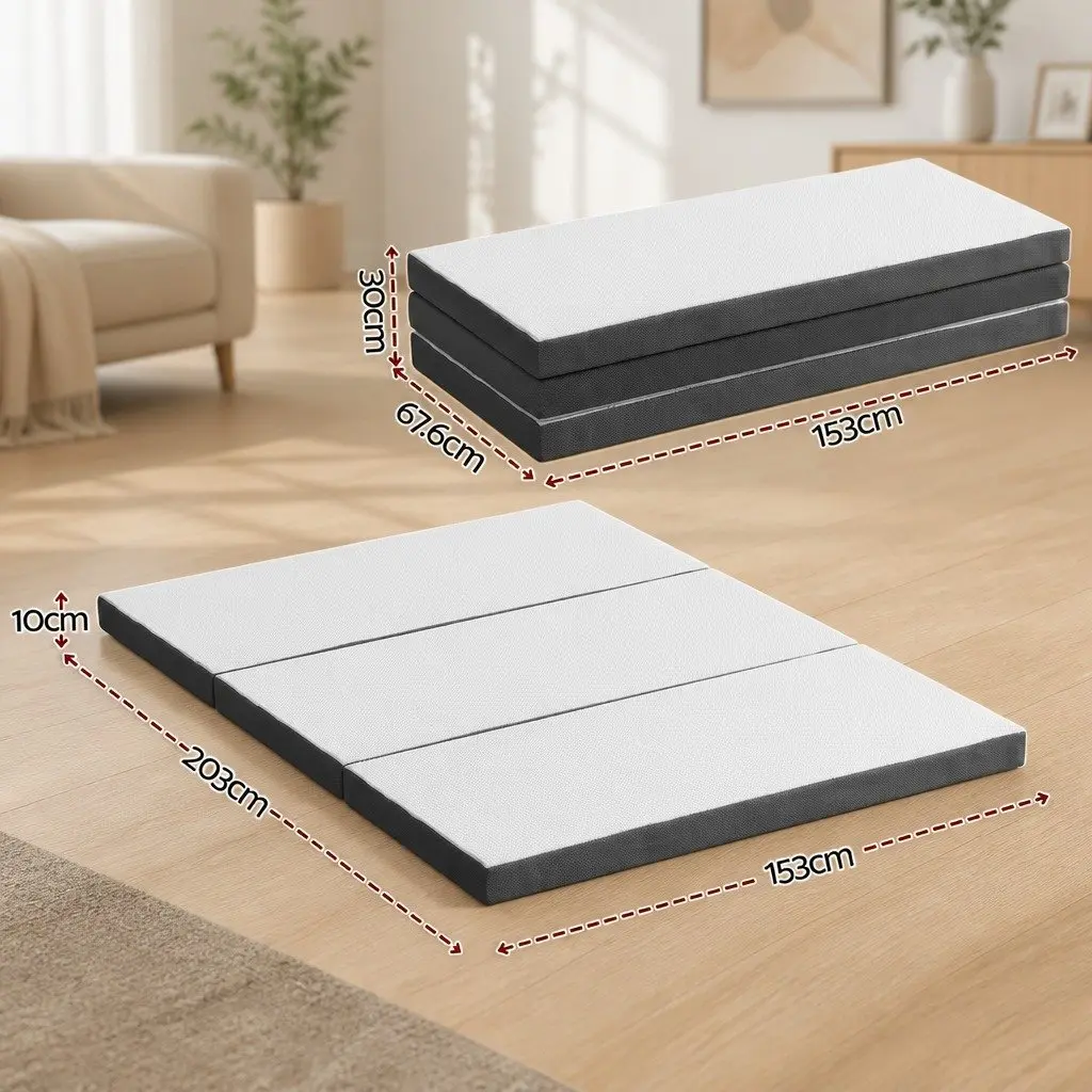 Foldable 3-Fold Queen Mattress for Various Uses