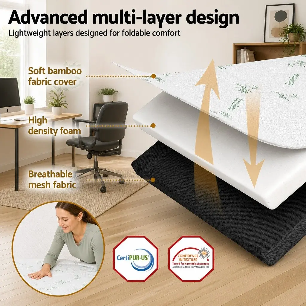 Foldable 3-Fold Queen Mattress for Various Uses