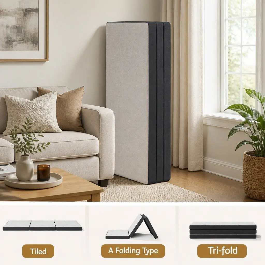 Foldable 3-Fold Queen Mattress for Various Uses