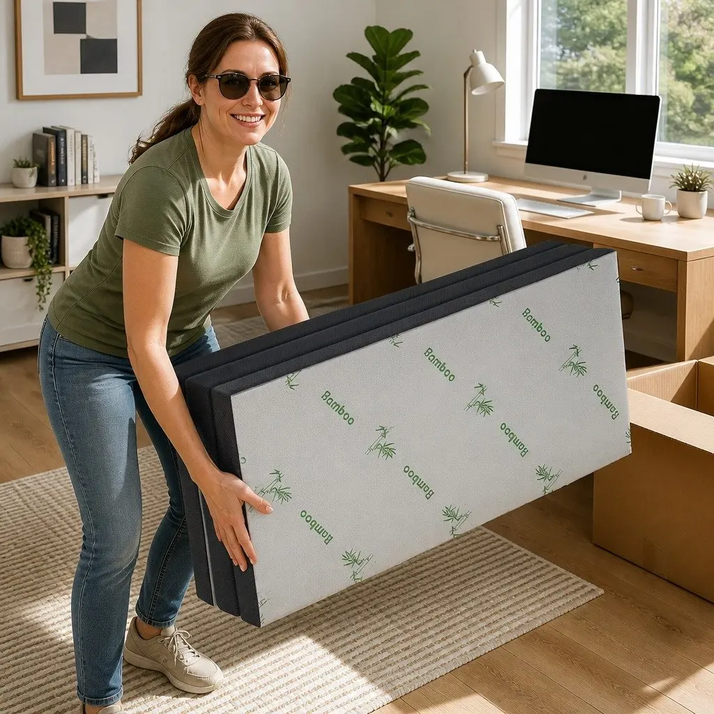 Foldable 3-Fold Queen Mattress for Various Uses