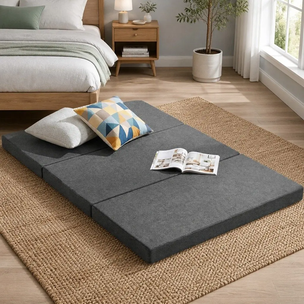 Foldable Foam Mattress in Grey