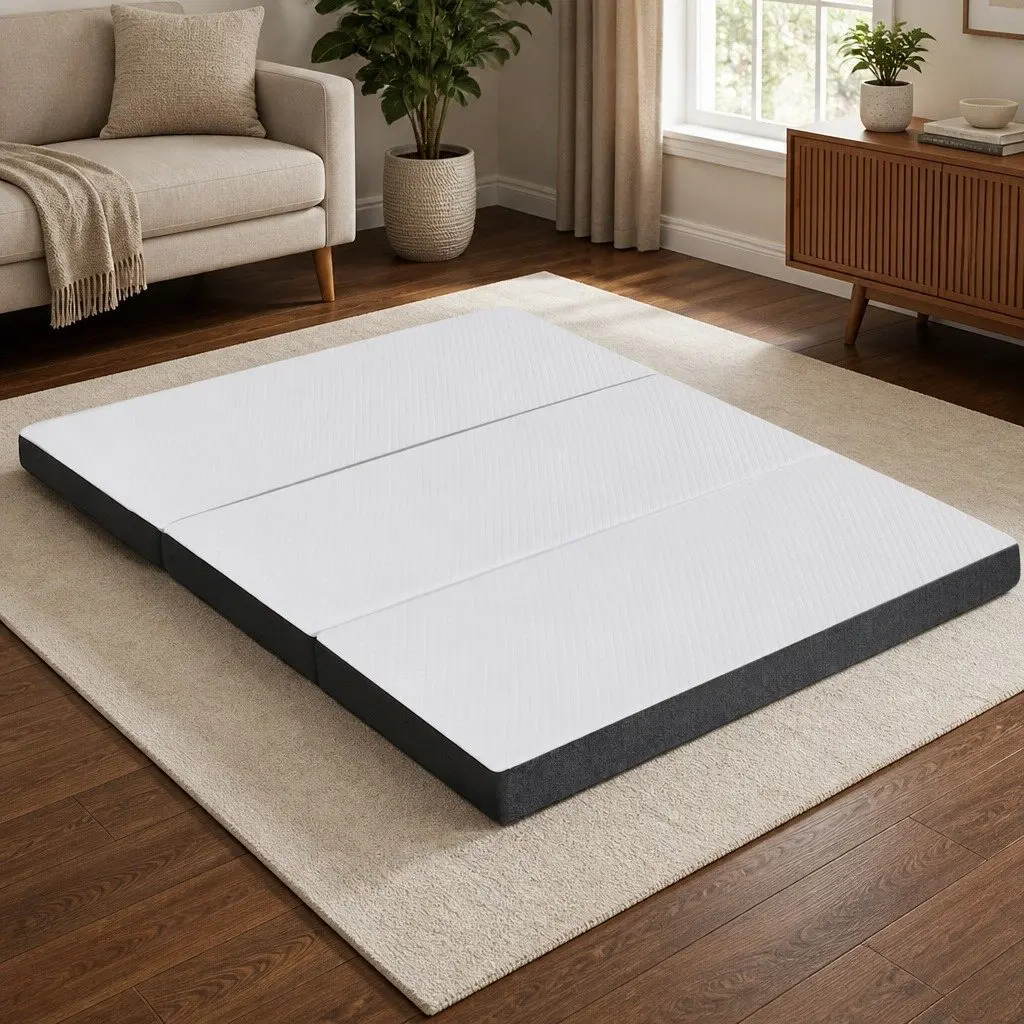 Foldable Queen Mattress 3-Fold Memory Foam Sofa Bed Chair Convertible Compact