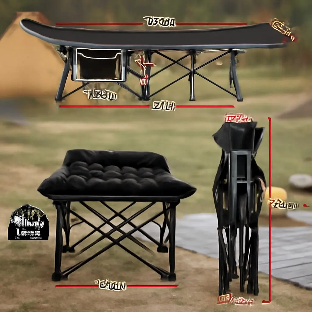 Black Folding Bed with Mattress 185CM