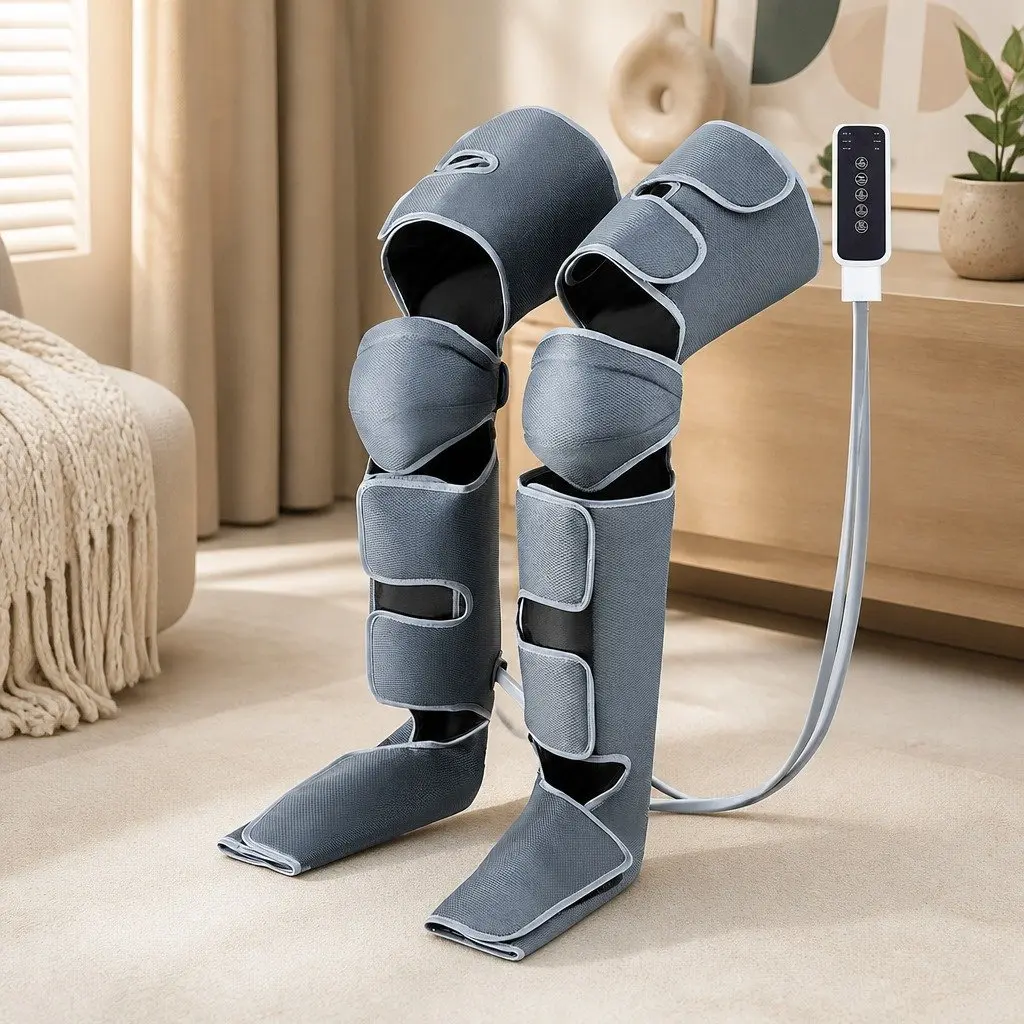 Leg Massager Air Compression Foot Calf Thigh Massage 3 Modes Heating Relaxation