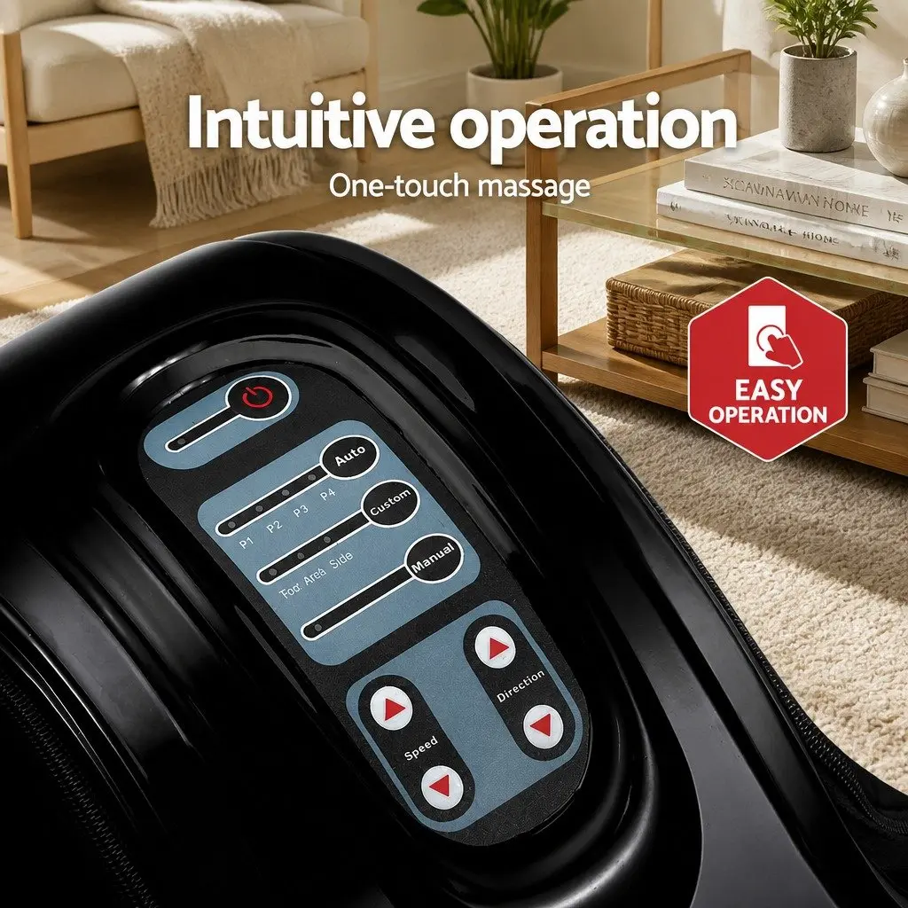Foot Massager Shiatsu Electric Kneading Roller Remote Control Black