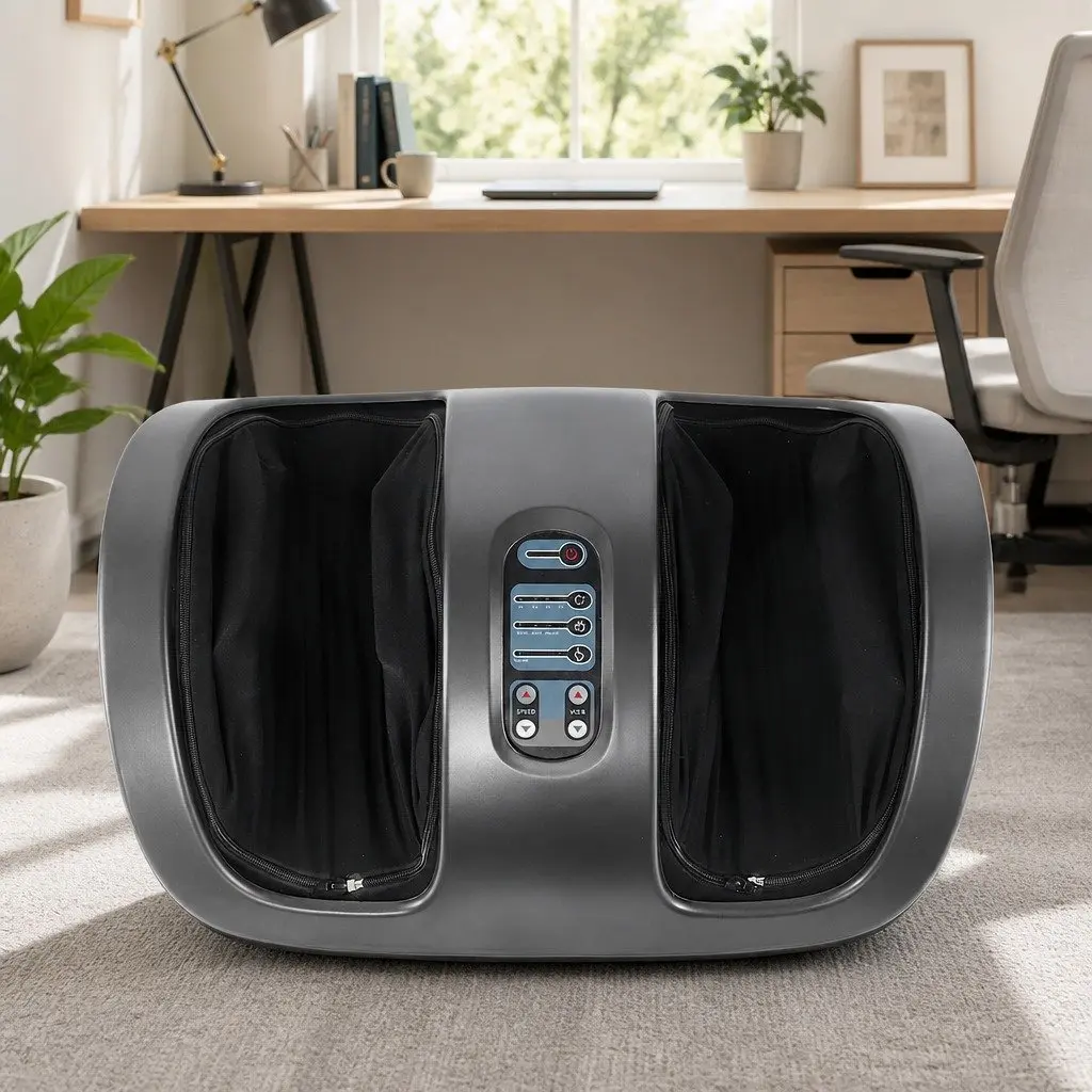 Electric Foot Massager Shiatsu Kneading Roller Charcoal Grey for Home Office Use