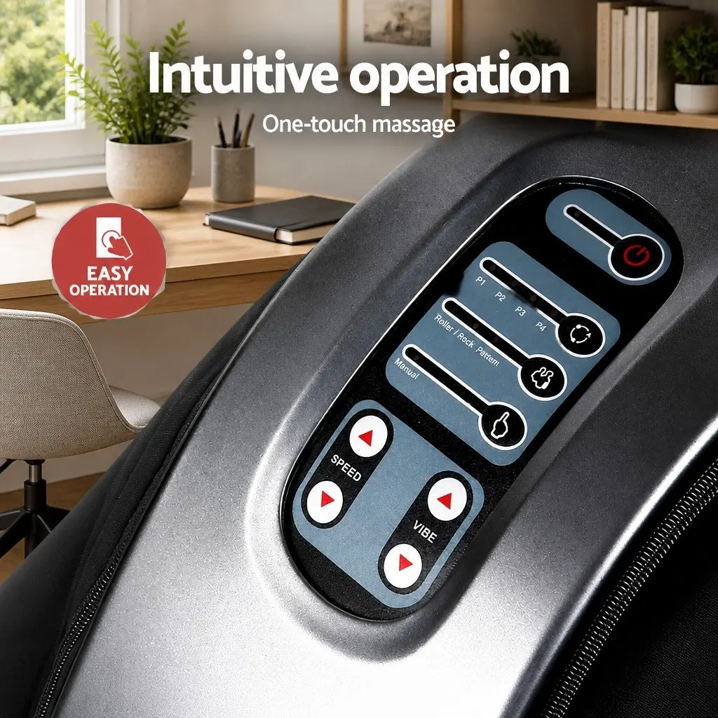 Electric Foot Massager Shiatsu Kneading Roller Charcoal Grey for Home Office Use
