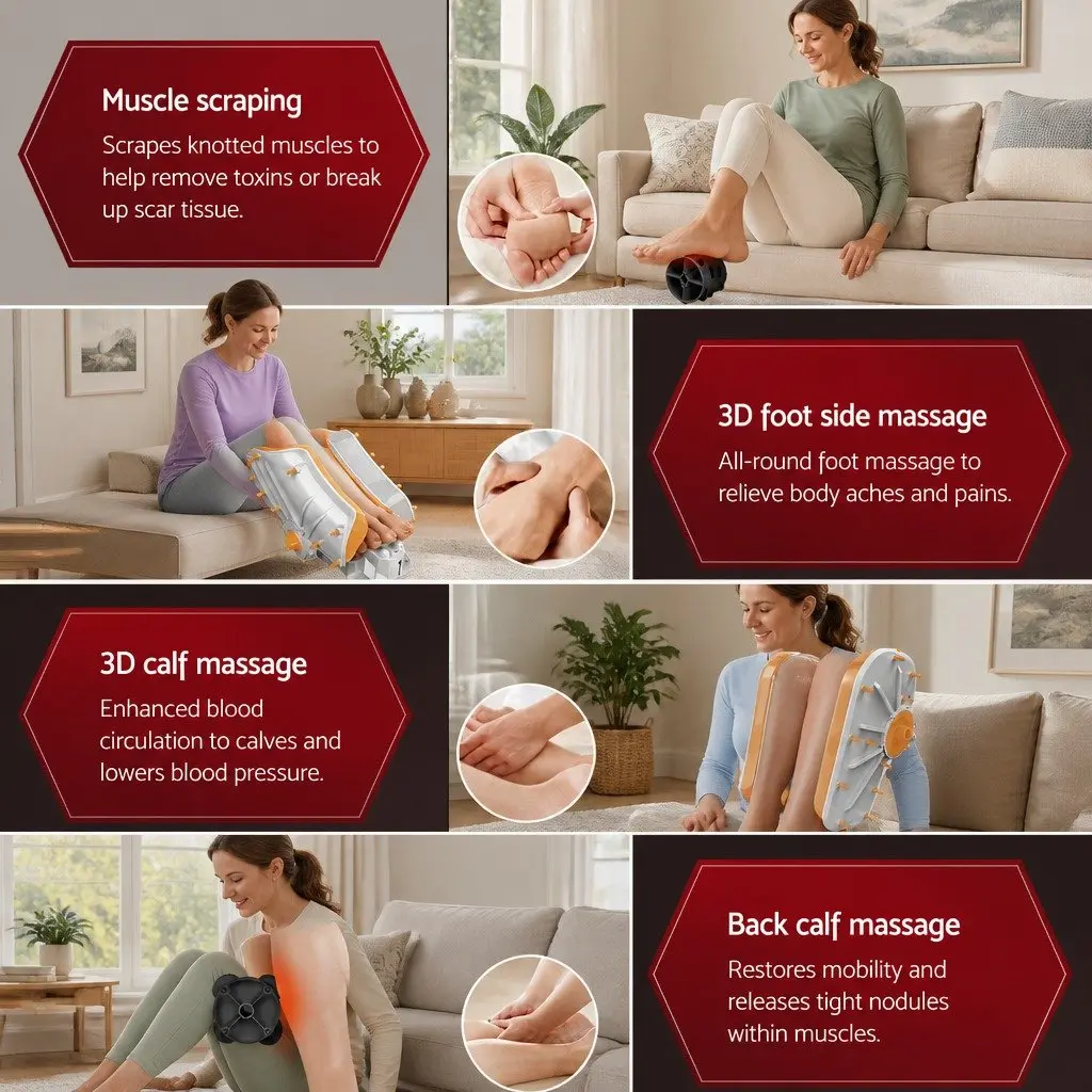 Foot Massager Shiatsu Electric Kneading Roller Calf Leg Massage Chair Therapy