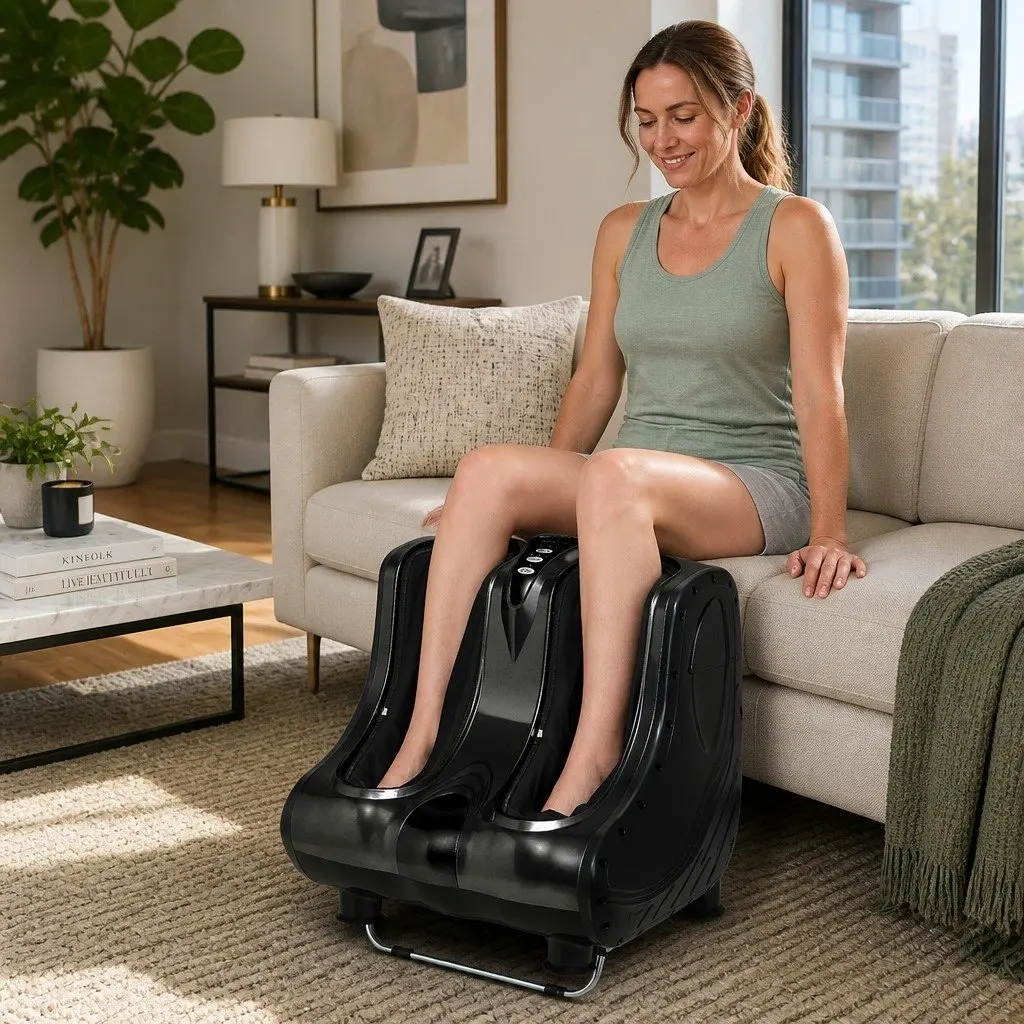 Foot Massager Electric Shiatsu Kneading for Home Use Black Size 47cm x 47cm x 44cm
