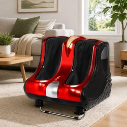 Foot Massager Electric Shiatsu Kneading Roller Ankle Calf Leg Massage Chair Red