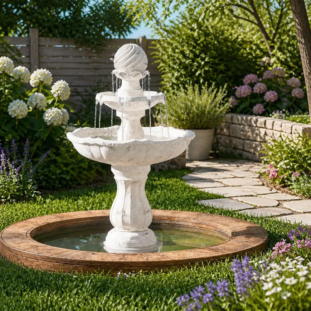 Solar Water Feature Fountain for Garden or Patio 90CM