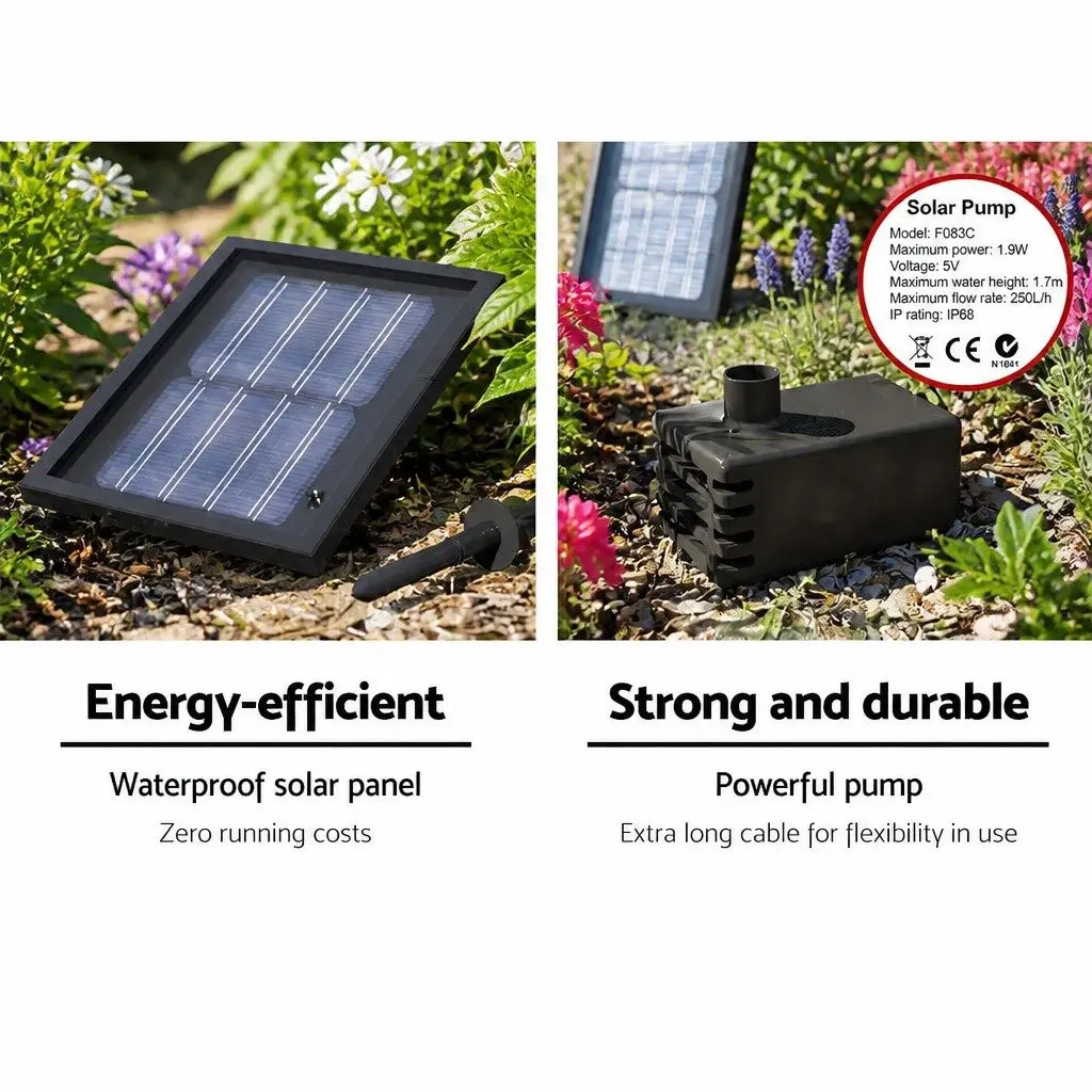 Solar Water Feature Fountain for Garden or Patio 90CM