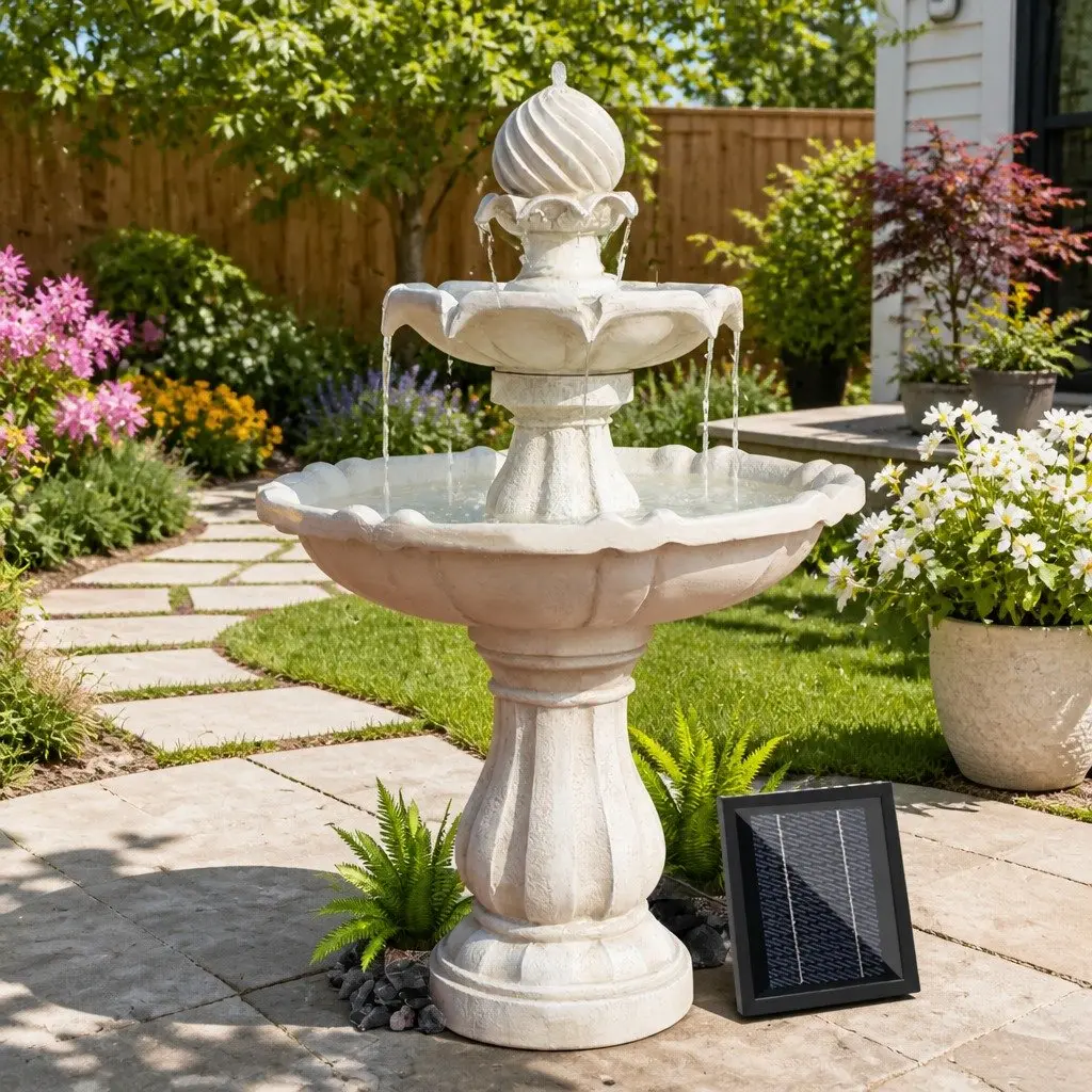 Solar Water Feature Fountain for Garden or Patio 90CM