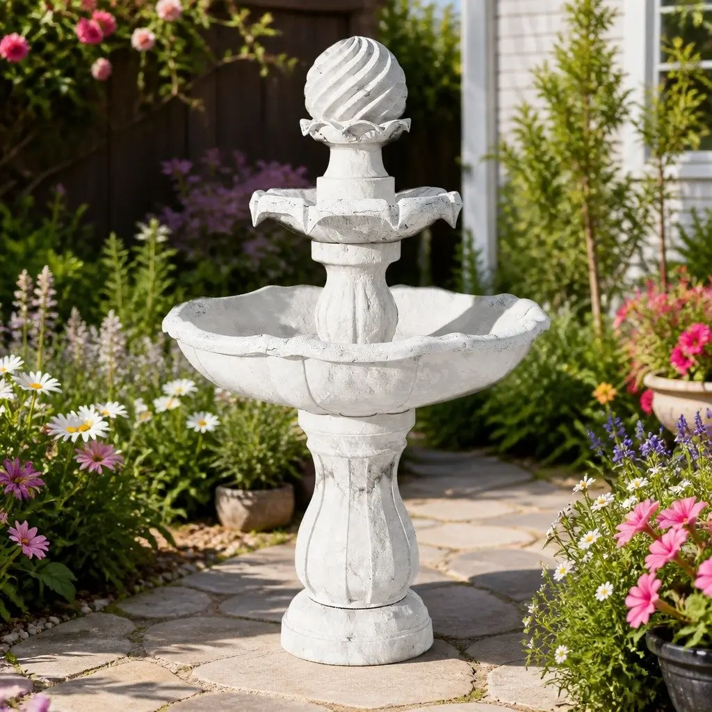 Solar Water Feature Fountain for Garden or Patio 90CM