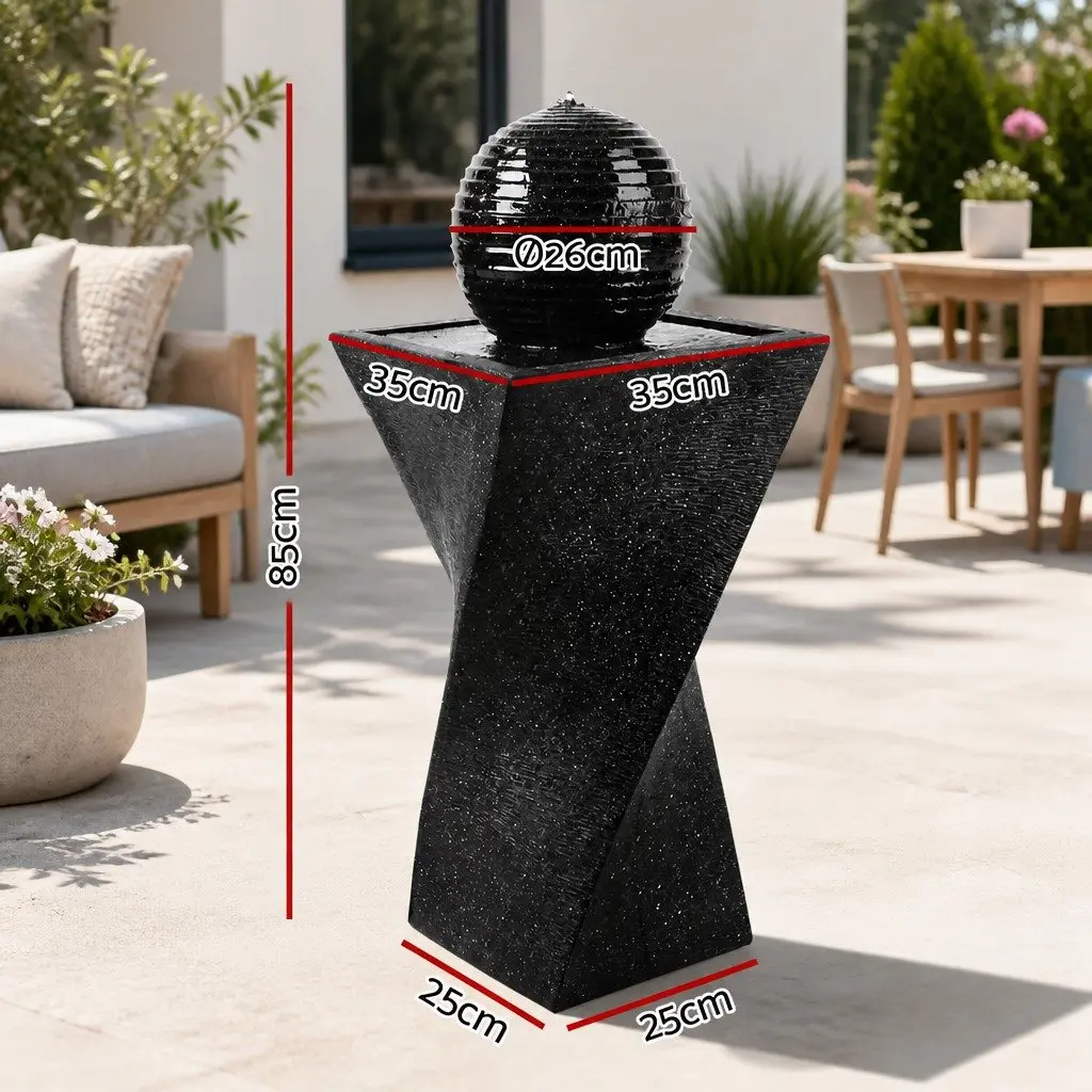 Solar Water Fountain Decorative Bird Bath Outdoor 35 x 35 x 85 cm