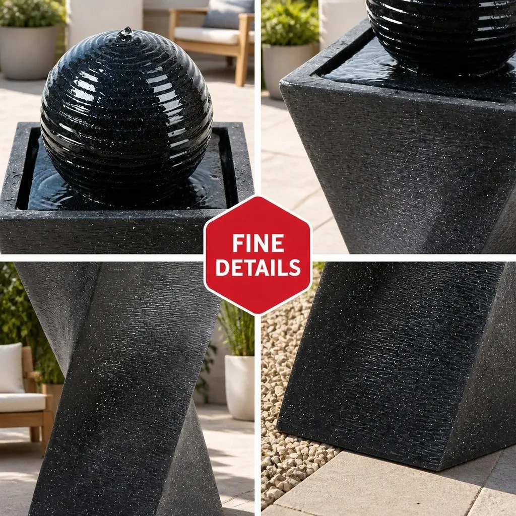 Solar Water Fountain Decorative Bird Bath Outdoor 35 x 35 x 85 cm