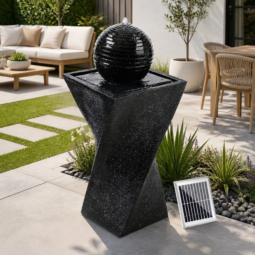 Solar Water Fountain Decorative Bird Bath Outdoor 35 x 35 x 85 cm