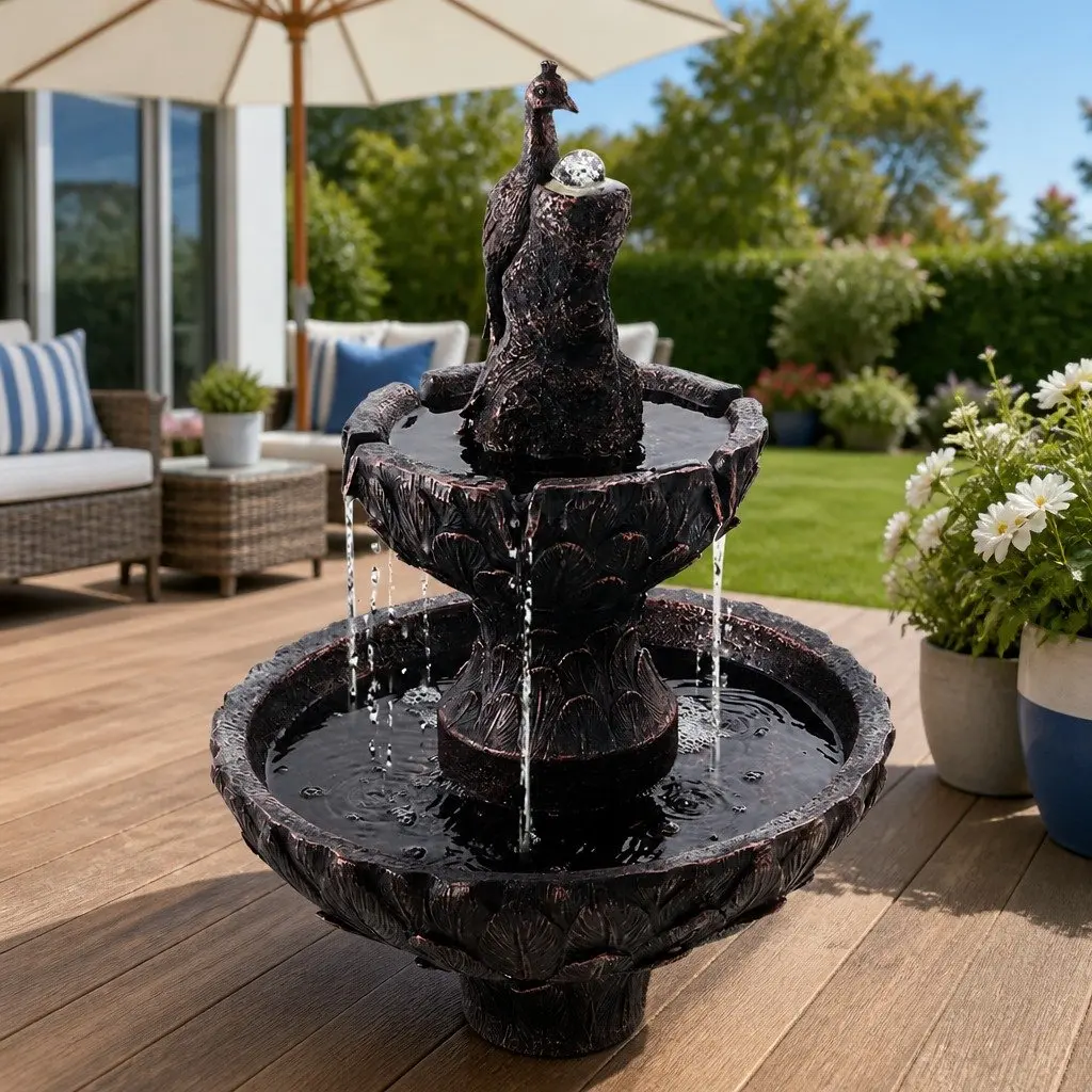 Brown Solar Water Feature Fountain 106CM