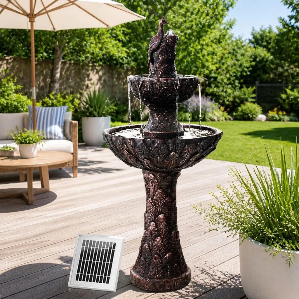 Brown Solar Water Feature Fountain 106CM