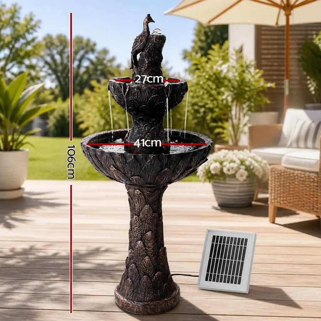 Brown Solar Water Feature Fountain 106CM
