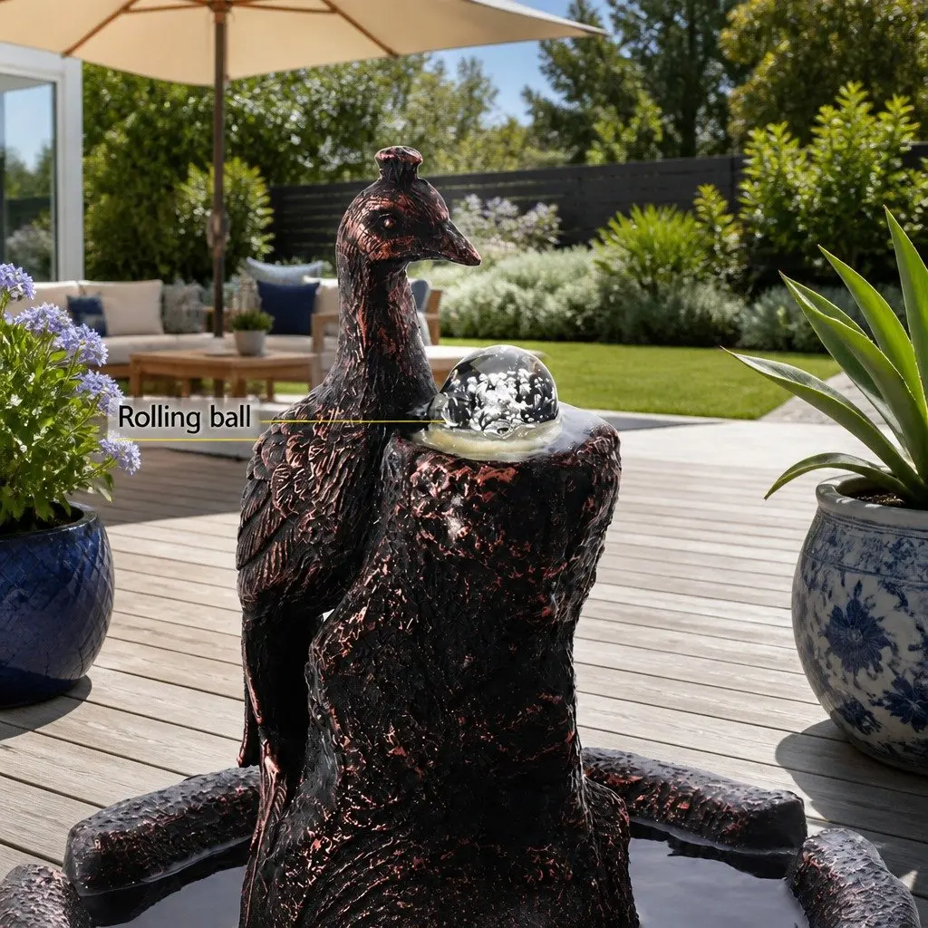 Brown Solar Water Feature Fountain 106CM