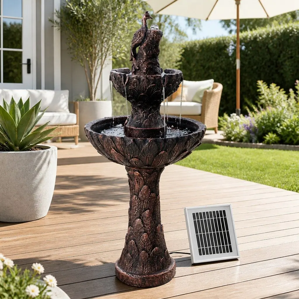 Brown Solar Water Feature Fountain 106CM