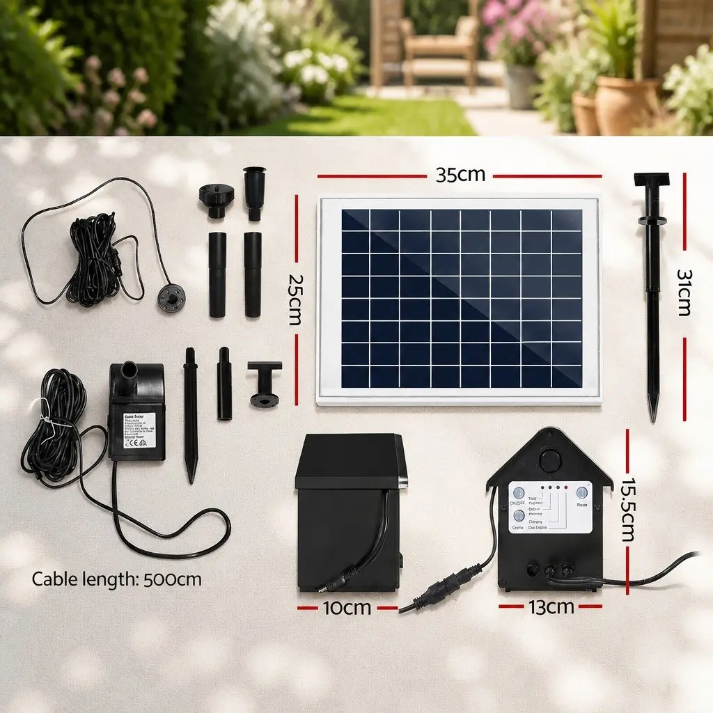 Solar-Powered Submersible Fountain Pump with