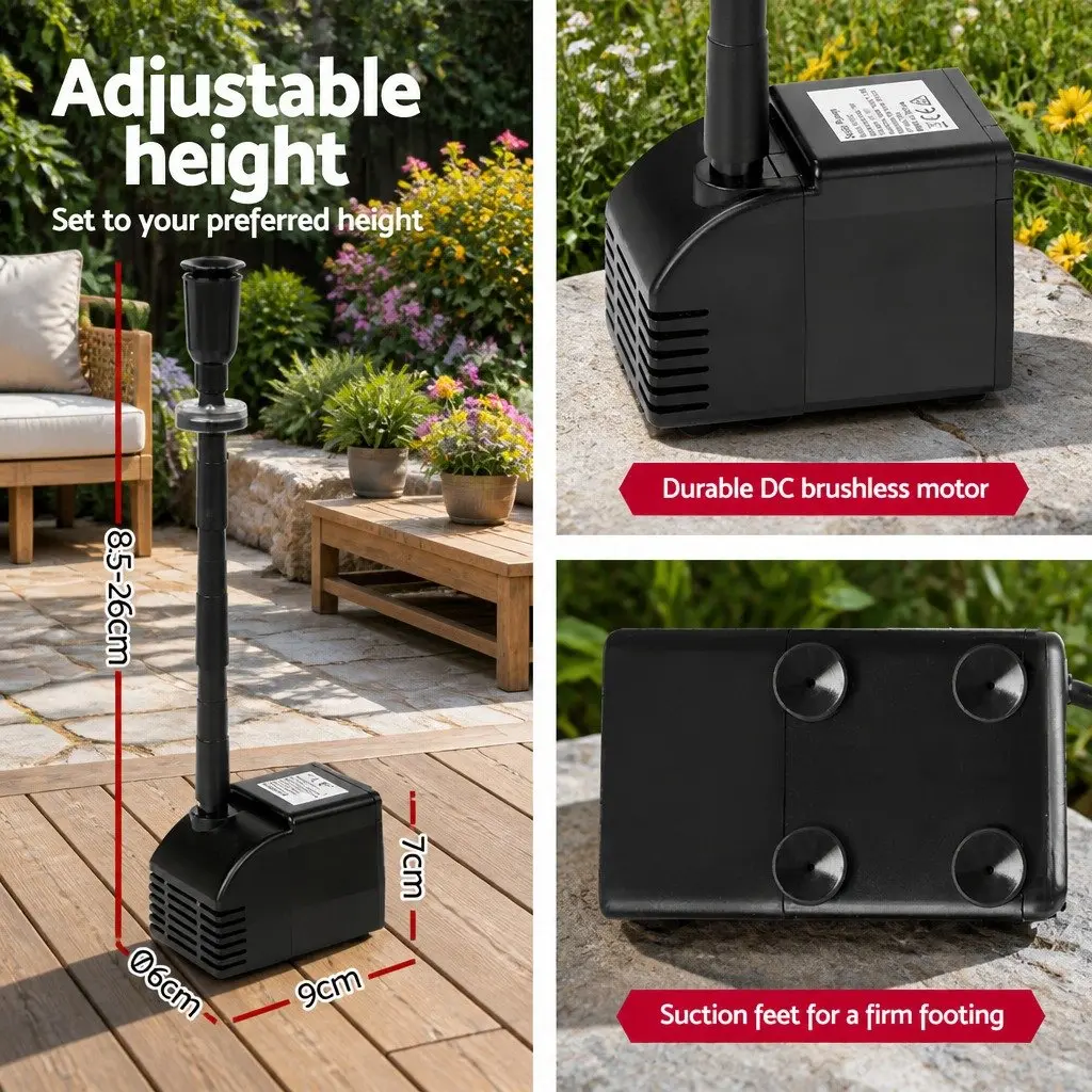 Solar-Powered Submersible Fountain Pump with