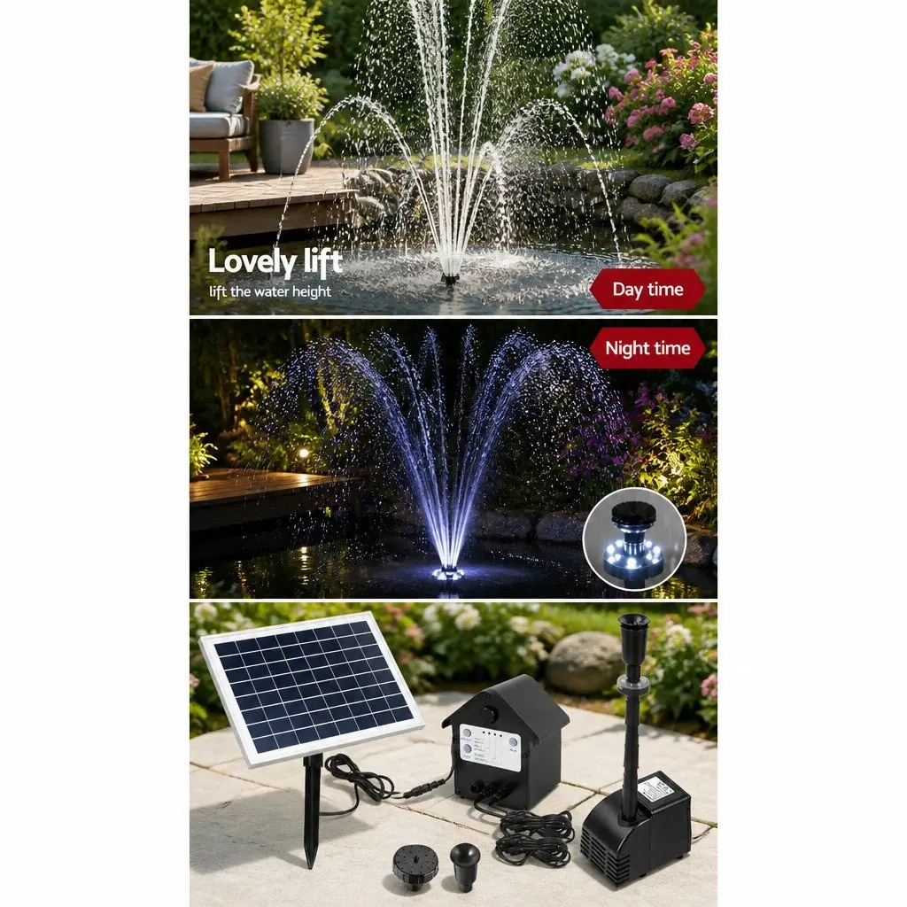 Solar-Powered Submersible Fountain Pump with