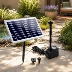 Solar Water Fountain Pump Kit with Specifications 6.6FT Black