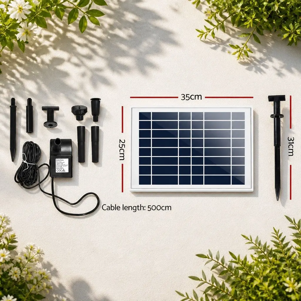 Solar Pond Pump Submersible Water Fountain Kit Garden 6.6FT