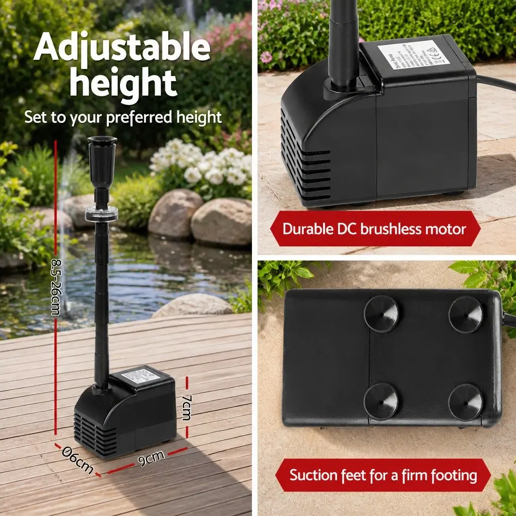 Solar Pond Pump Submersible Water Fountain Kit Garden 6.6FT