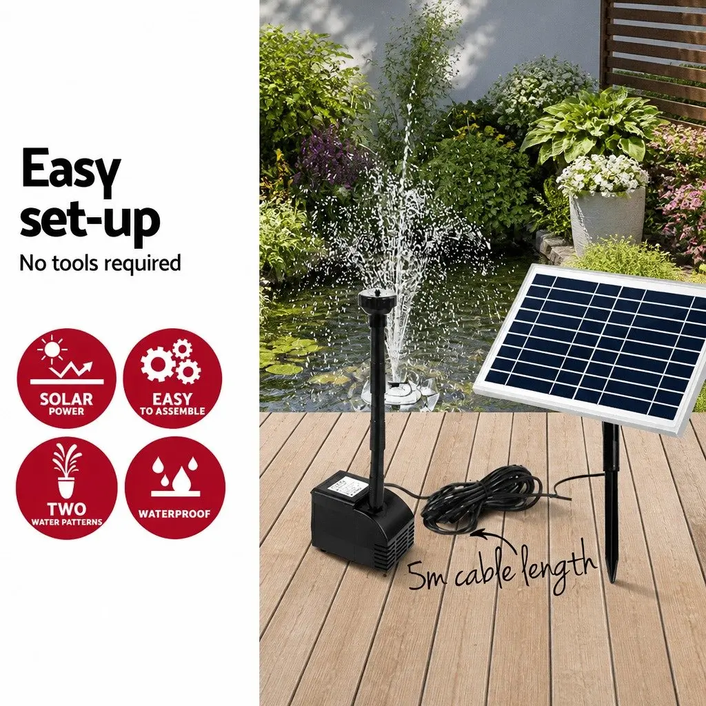 Solar Pond Pump Submersible Water Fountain Kit Garden 6.6FT