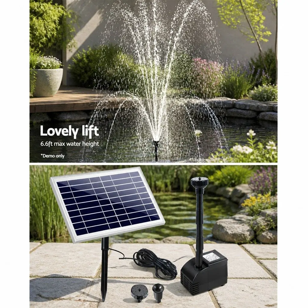 Solar Pond Pump Submersible Water Fountain Kit Garden 6.6FT