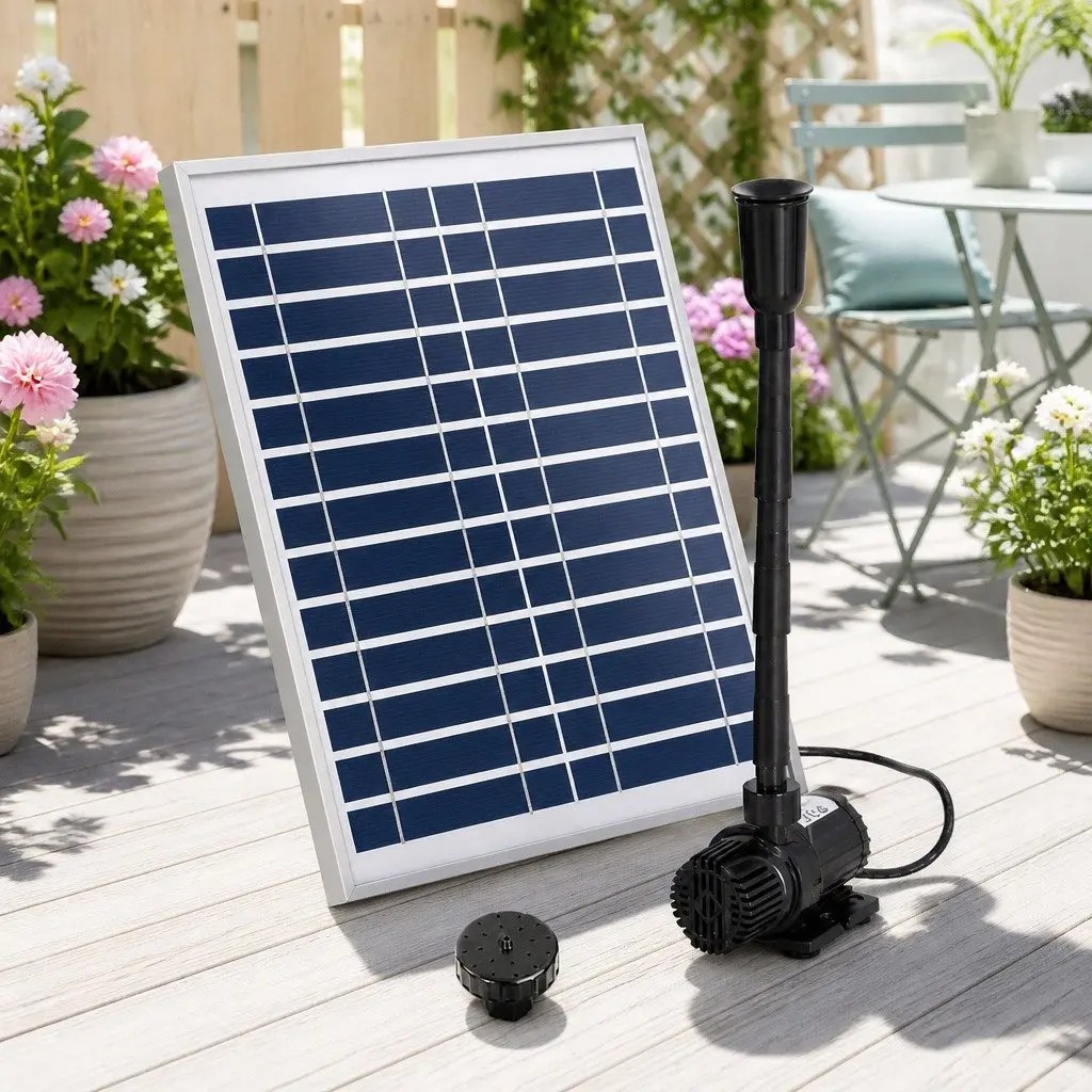 Solar Pond Pump Submersible Fountain Kit 9.8FT Water Feature Garden Patio