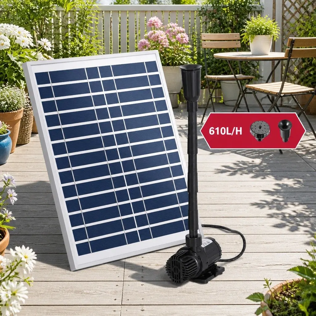 Solar Pond Pump Submersible Fountain Kit Outdoor Garden Patio 9.8FT