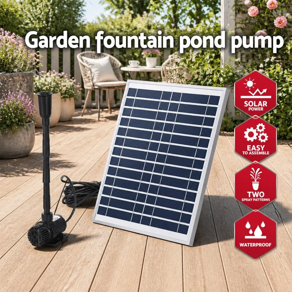 Solar Pond Pump Submersible Fountain Kit Outdoor Garden Patio 9.8FT