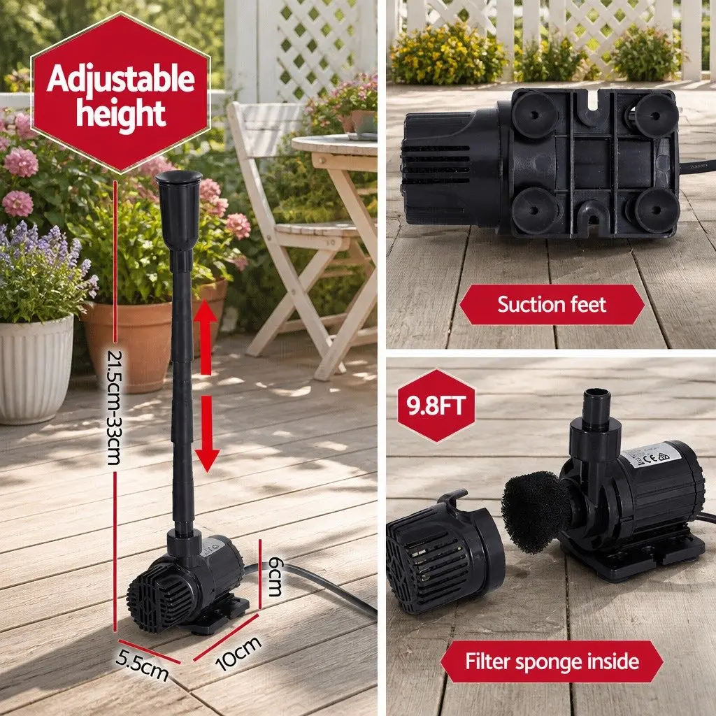 Solar Pond Pump Submersible Fountain Kit Outdoor Garden Patio 9.8FT