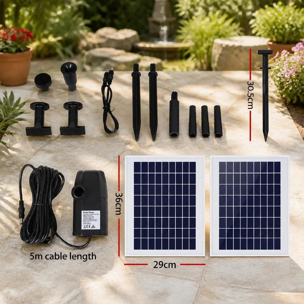 Solar-Powered Water Fountain Pump with 10W Panels