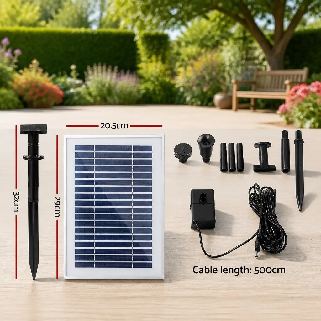 Solar Pond Pump 4.6FT Water Fountain Feature Garden Outdoor Energy Efficient