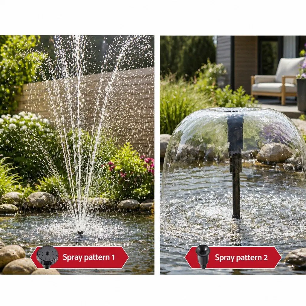 Solar Pond Pump Fountain Submersible Filter Box Outdoor Garden Pool 6.6FT