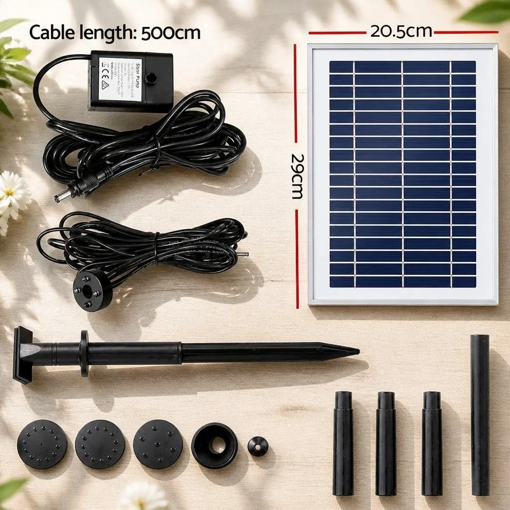 Solar Pond Pump Fountain for Garden and Patio 4.4FT with LED Lights and Remote Control