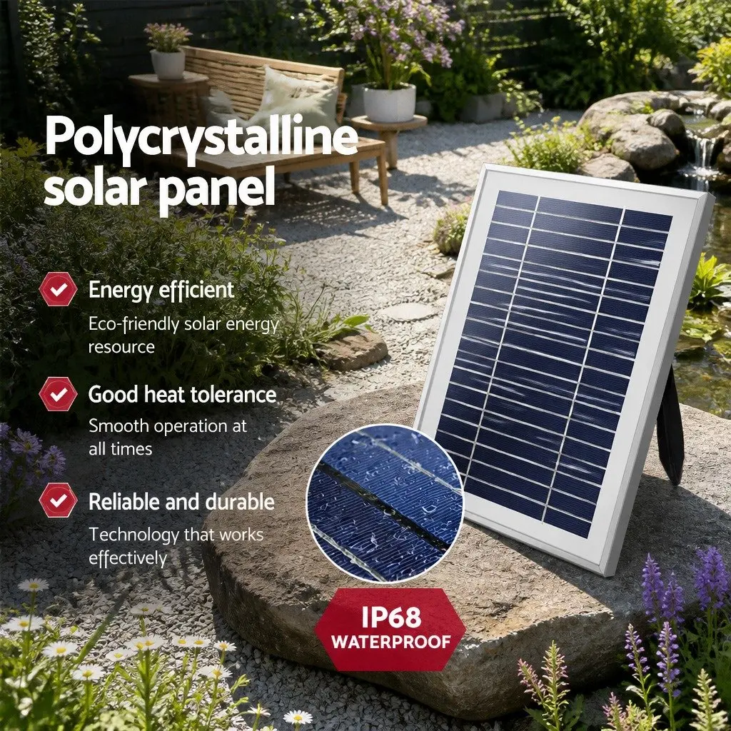 Solar Pond Pump Submersible Fountain for Garden Outdoor Use with Battery Kit LED Lights