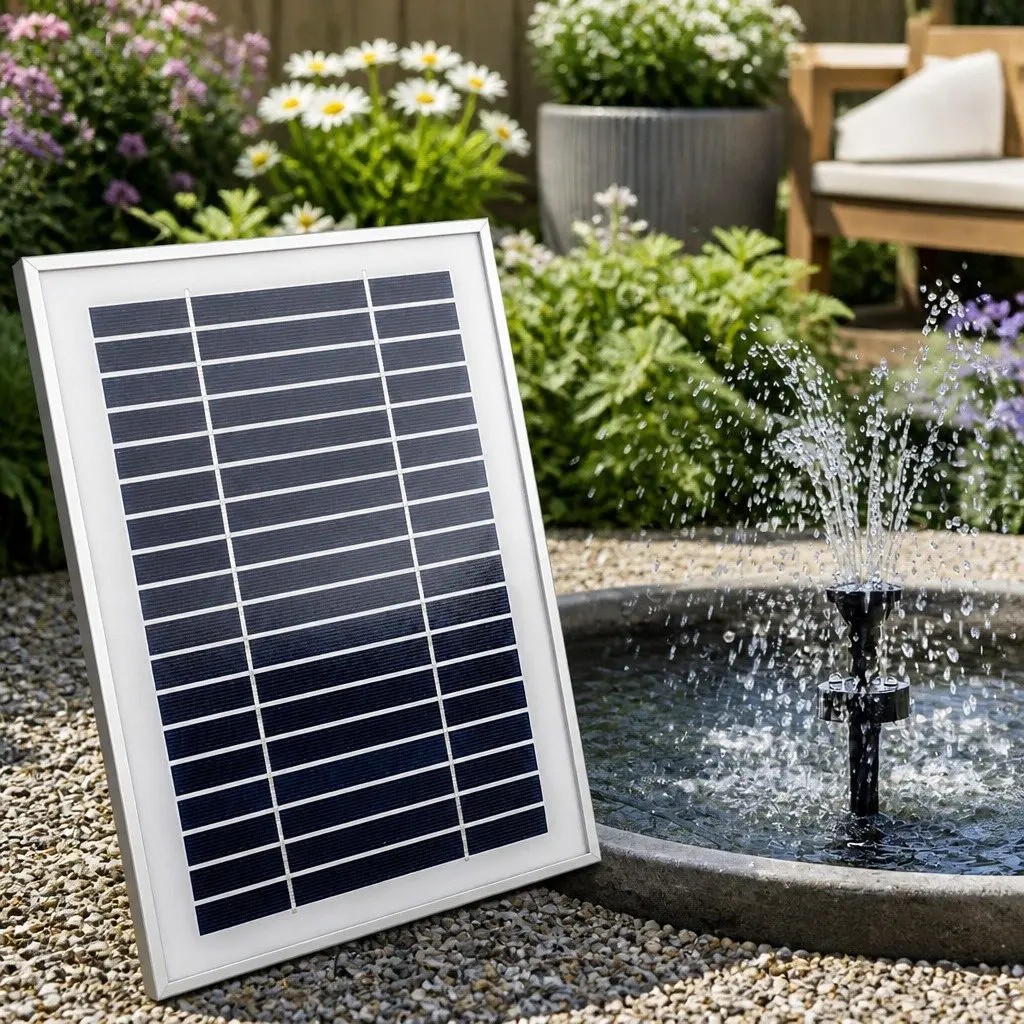 Solar Pond Pump Submersible Fountain for Garden Outdoor Use with Battery Kit LED Lights