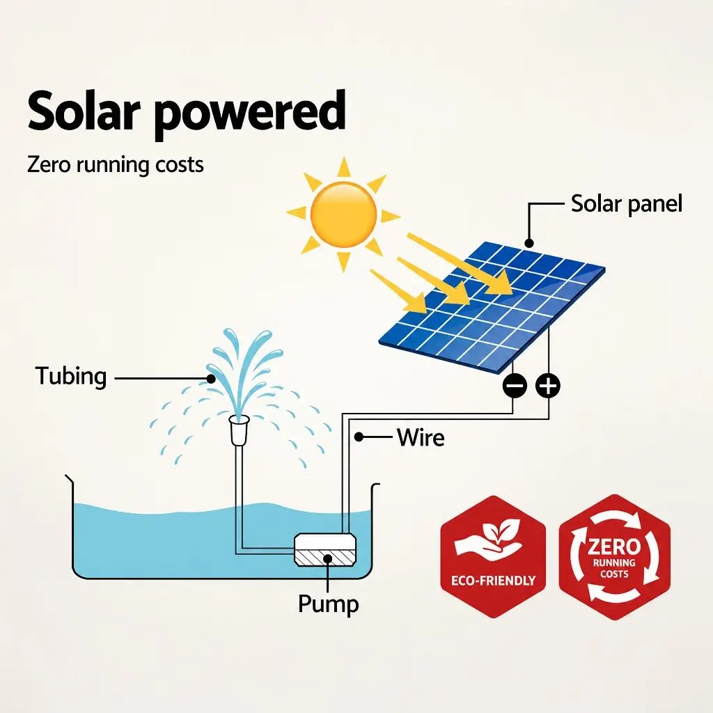 Solar Submersible Water Fountain Pump 4FT