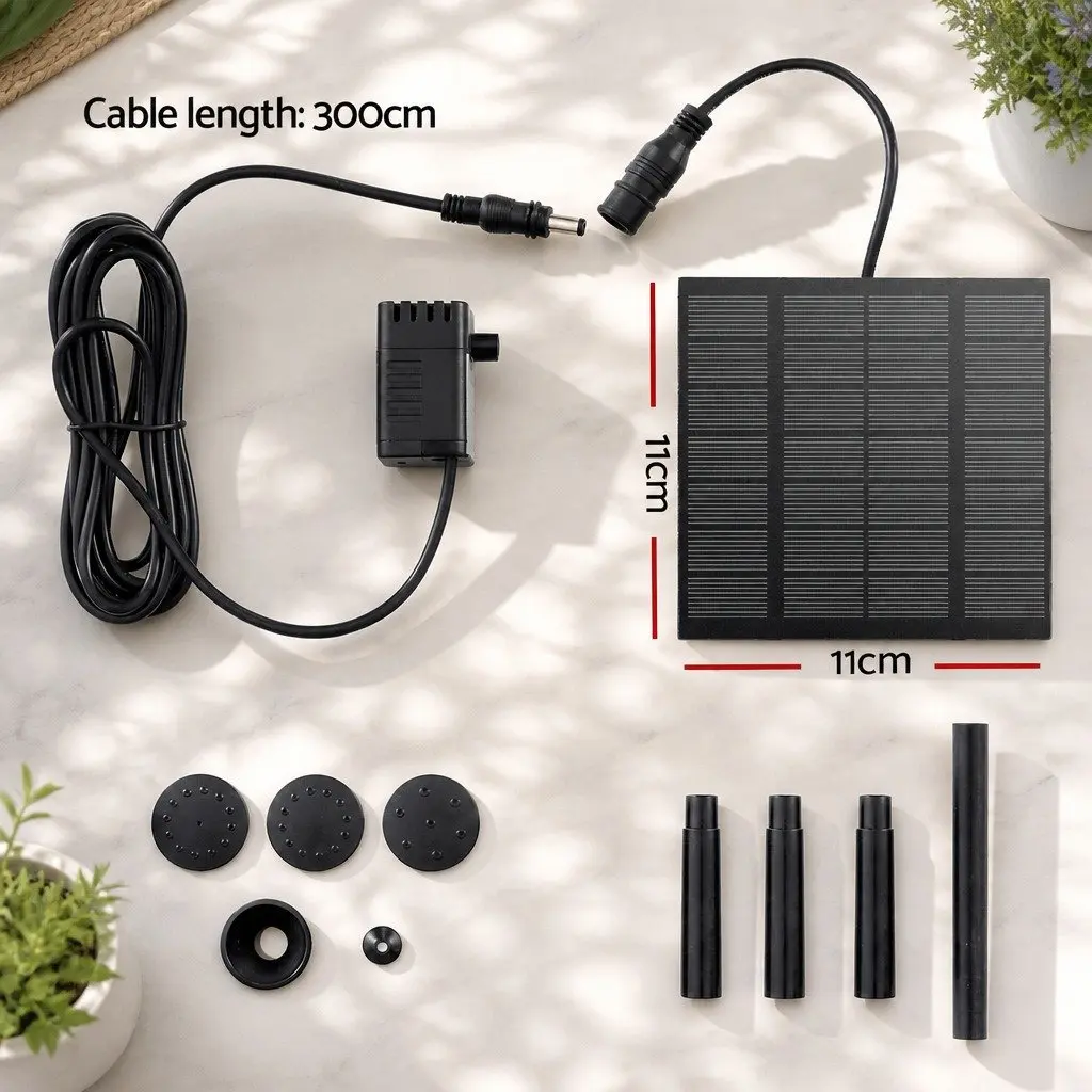 Solar Pond Pump Submersible Water Fountain Kit Outdoor Garden 4 Nozzle Options