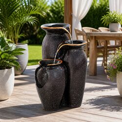 Solar Fountain with Durable Polyresin Construction